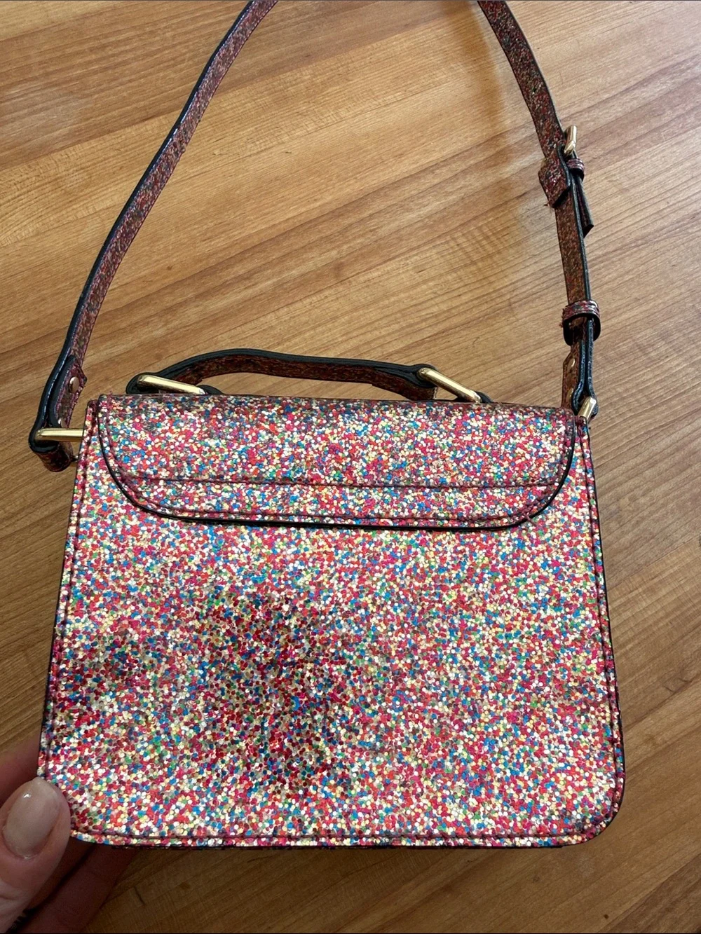 kate spade Multicolor Glitter Small Flap Crossbody Bag